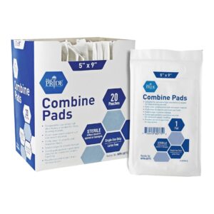 Medpride Sterile Abdominal- ABD Combine Pads| 40-Pack, 5 x 9 Inches| Extra Absorbent & Thick, Individually Wrapped Wound Dressing, First Aid Pads| Surgical-Grade, Nonstick- for Heavy Leakage, Post Op