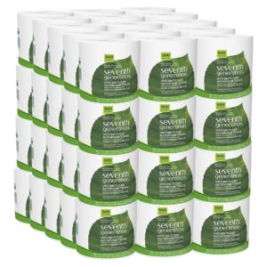 Seventh Generation White Toilet Paper 2-ply 100% Recycled Paper, 500 sheets, Pack of 60