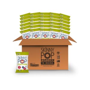 SkinnyPop Original Popcorn, Individual Snack Size Bags, Skinny Pop, Healthy Popcorn Snacks, Gluten Free, 0.65 Ounce (Pack of 30)