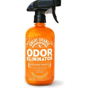 ANGRY ORANGE Pet Odor Eliminator for Strong Odor – Citrus Deodorizer for Strong Dog or Cat Pee Smells on Carpet, Furniture & Indoor Outdoor Floors – 24 Fluid Ounces – Puppy Supplies