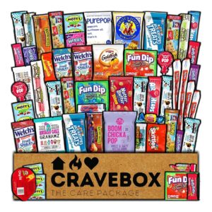 CRAVEBOX Easter Snacks Box Variety Pack Care Package (80 Count) Treats Gift Basket Boxes Pack Adults Kids Grandkids Guys Girls Women Men Boyfriend Candy Birthday Cookies Chips Teenage Mix College Student Food Sampler Office