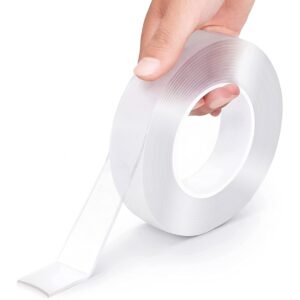 EZlifego Double Sided Tape Heavy Duty, Multipurpose Removable Clear & Tough Mounting Tape Sticky Adhesive, Reusable Strong Wall Tape Picture Hanging Strips Poster Carpet Tape (Extra Large 9.85FT)
