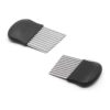 Potato Carrot Vegetable Crinkle Wavy Chopper Cutter Blade French Fry Slicer Easy Quick Kitchen Tool Knife Stainless Steel Blade 2 Packs/Set