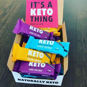 Three Flavours Keto Snack Box: Choc Sea Salt, Salted Caramel, & Classic Coconut (40g x 15 + 1 Free Bar)