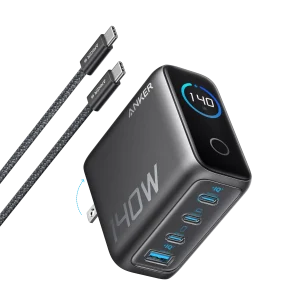 [New User Only Free Shipping]Anker Charger (140W, 4-Port, PD 3.1) with USB-C Cable