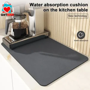 Quick-Dry Dish Mat – Ultra Absorbent & Durable | Perfect for Dishes, Bottles & Coffee Machines (50x60cm)